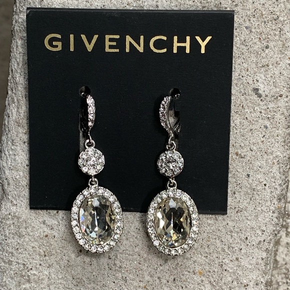 Givenchy Jewelry - New Silver Givenchy Rhinestone Crystal Earrings
